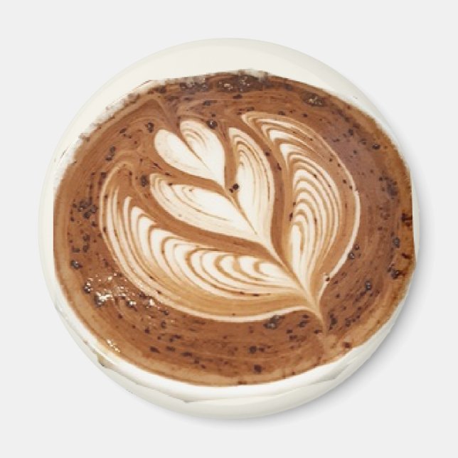 Flower latte coffee art magnet (Front)
