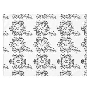 Flower & Leaf Crochet Chart Pattern (Tiled) Tablecloth