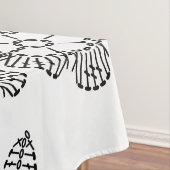 Flower & Leaf Crochet Chart Pattern (Tiled) Tablecloth (In Situ)