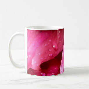 Flower leaf macro dew drops nature coffee mug