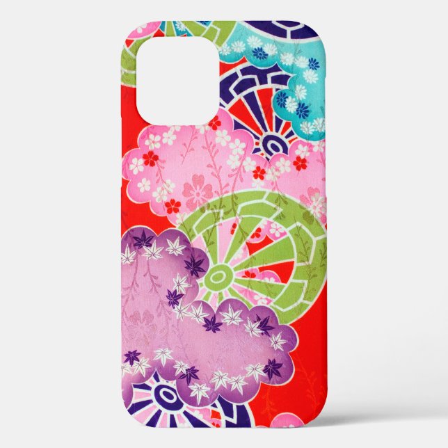 Flower, Leaf, Wheel Pattern, Japanese Design Case-Mate iPhone Case (Back)