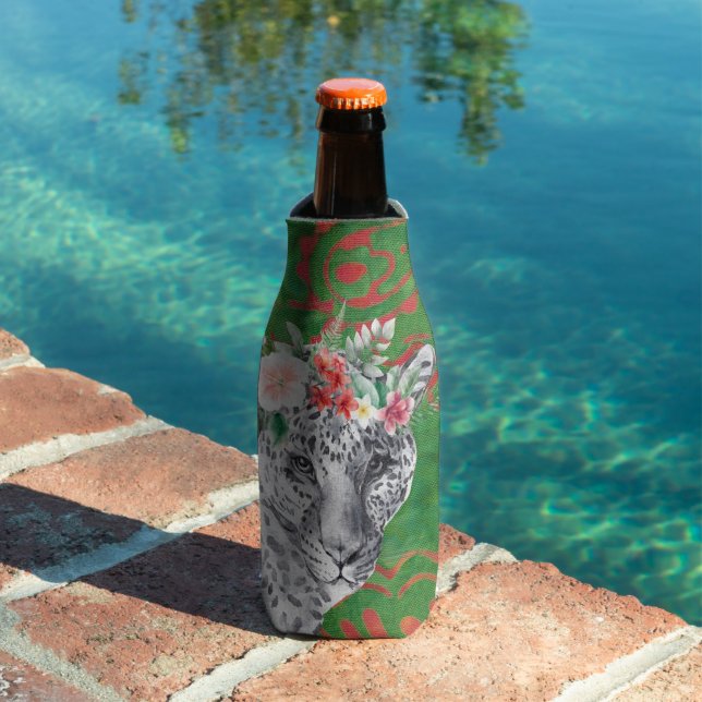 Flower Leopard Jungle Batik   Bottle Cooler (In Situ Pool)