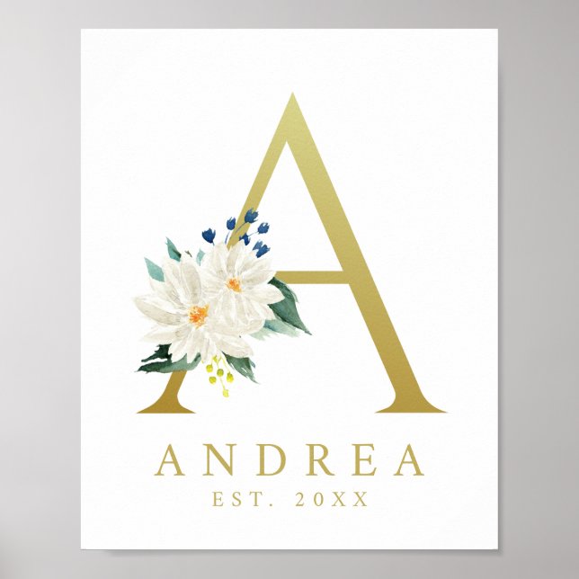 Flower Letter A Poster (Front)