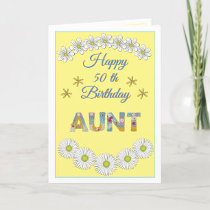 Flower letter Aunt Personalised Birthday card