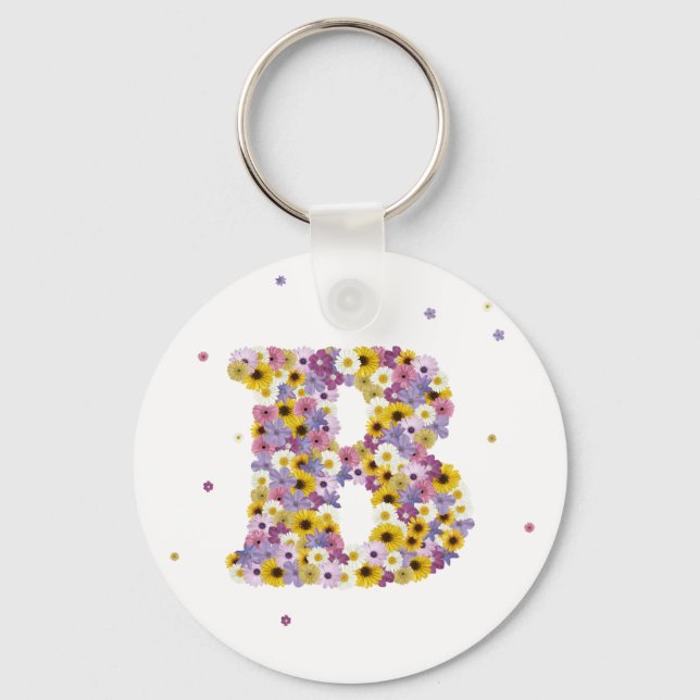 Flower letter B Key Ring (Front)