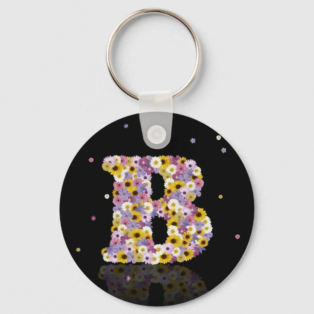 Flower letter B Key Ring (Front)