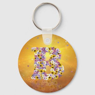 Flower letter B Key Ring