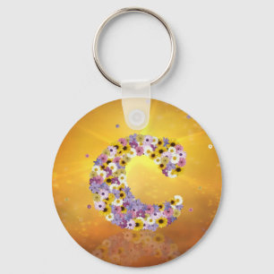 Flower letter C Key Ring