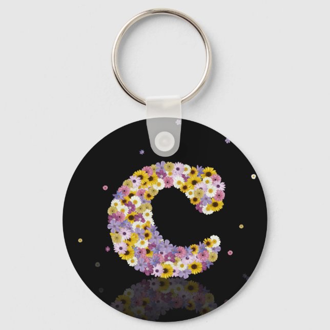 Flower letter C Key Ring (Front)