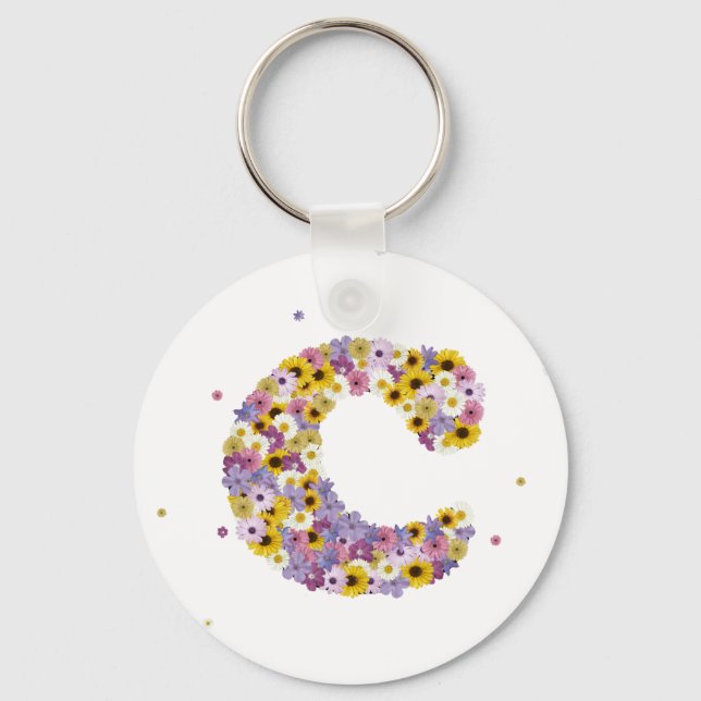 Flower letter C Key Ring (Front)
