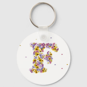 Flower letter F Key Ring