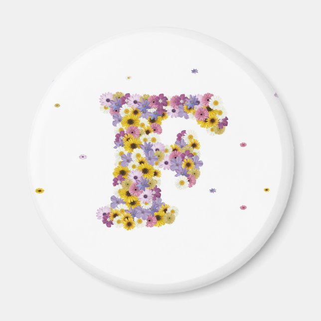 Flower letter F Magnet (Front)