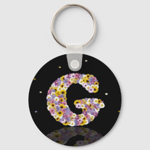 Flower letter G Key Ring