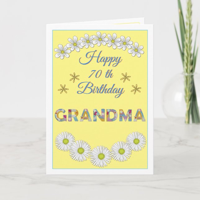 Flower letter Grandma Personalised Birthday card (Front)