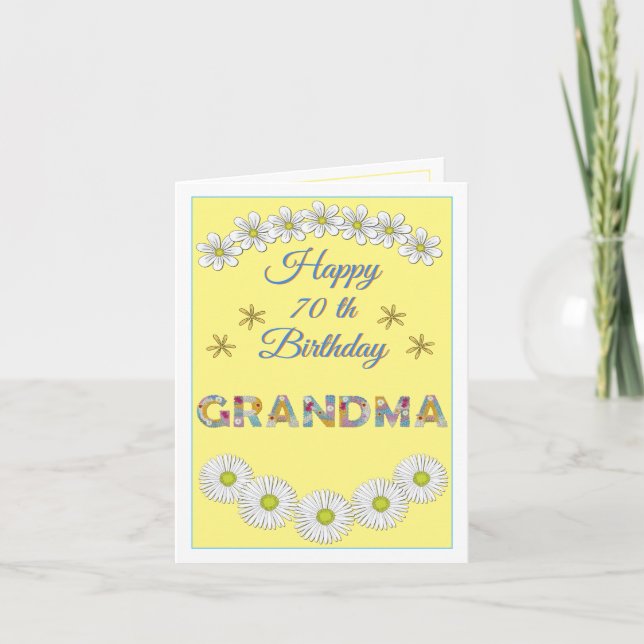 Flower letter Grandma Personalised Birthday card (Front)