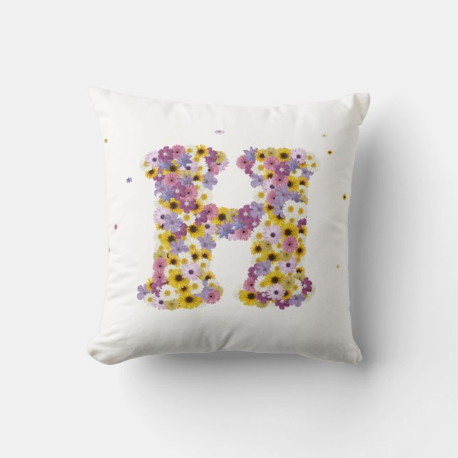 Flower letter H Cushion (Front)