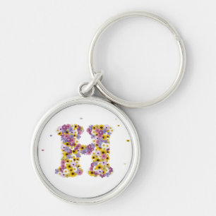 Flower letter H Key Ring