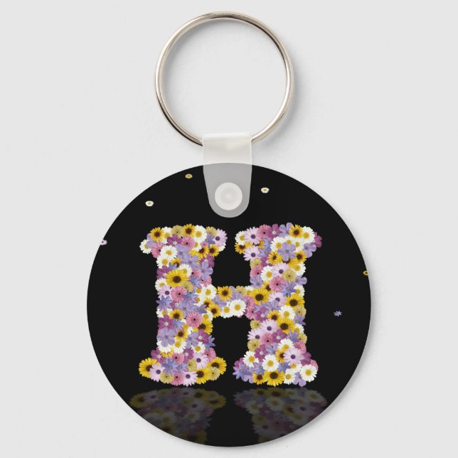 Flower letter H Key Ring (Front)