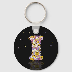 Flower letter I Key Ring