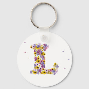 Flower letter L Key Ring