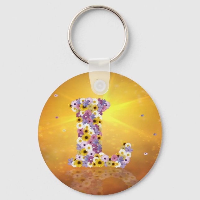 Flower letter L Key Ring (Front)