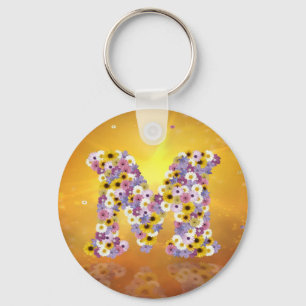 Flower letter M Key Ring