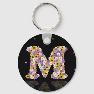 Flower letter M Key Ring