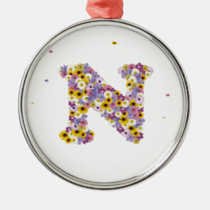 Flower letter N Metal Tree Decoration