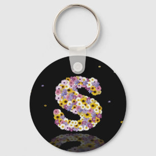 Flower letter S Key Ring