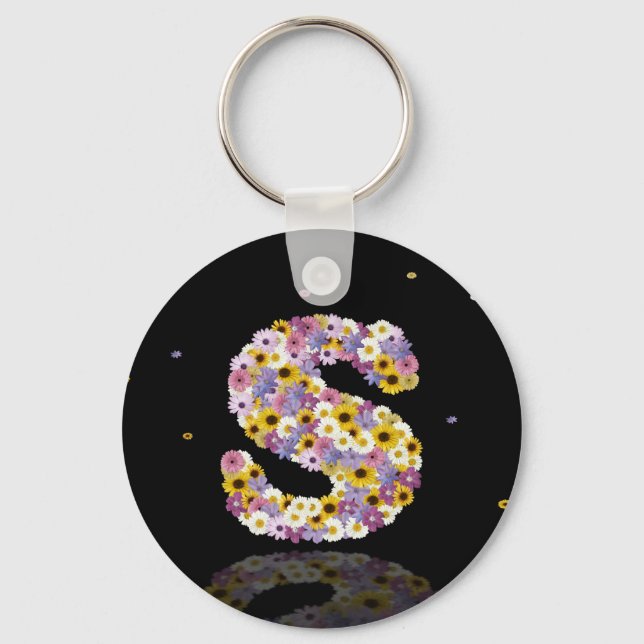 Flower letter S Key Ring (Front)