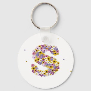 Flower letter S Key Ring