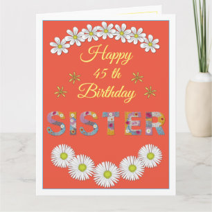 Flower letter Sister Personalised Birthday card