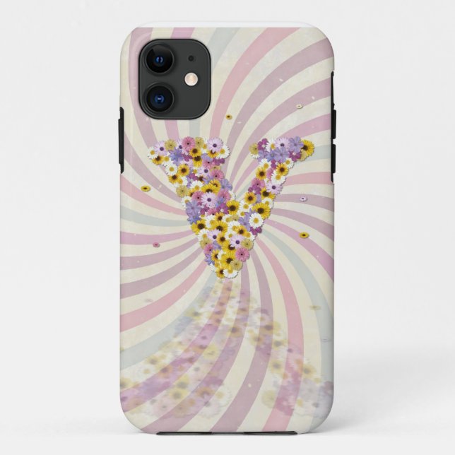 Flower letter v Case-Mate iPhone case (Back)