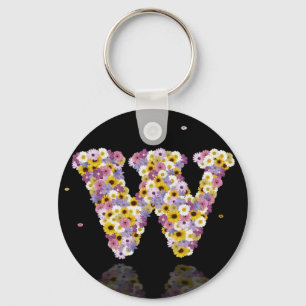 Flower letter W Key Ring