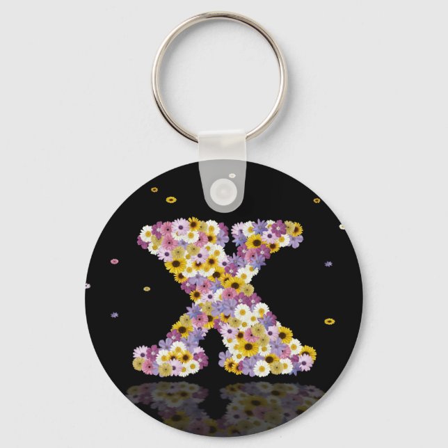 Flower letter x key ring (Front)