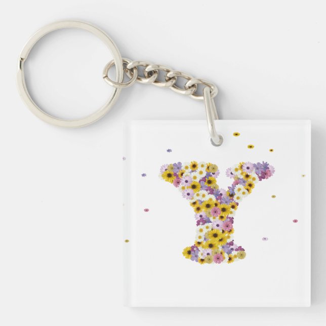 Flower letter y key ring (Front)