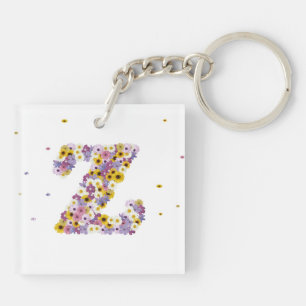 Flower letter Z Key Ring