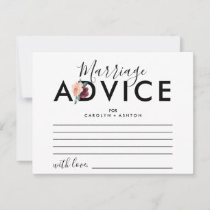 Flower Lettering   Maroon Marriage Advice Cards