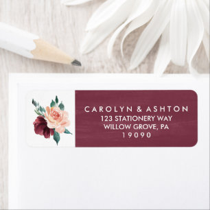 Flower Lettering   Maroon Watercolor Wedding