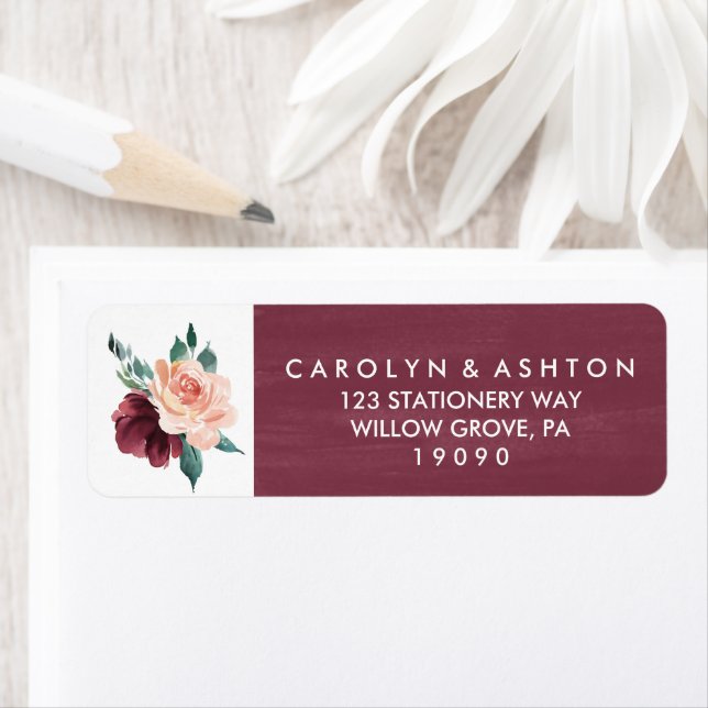 Flower Lettering | Maroon Watercolor Wedding (Insitu)