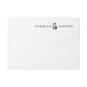 Flower Lettering Maroon Wedding Wrap Around Label