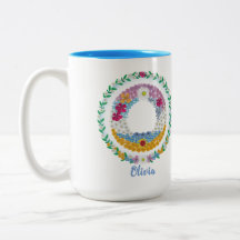 Flower Letters Initial "O" with Personalised name