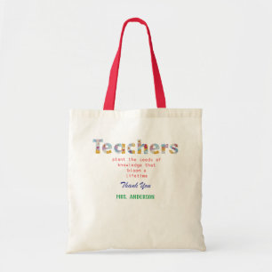 Flower Letters Teacher gift Tote Bag