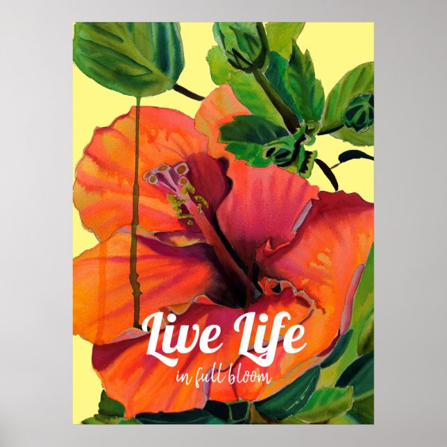 Flower life in full bloom happiness quote poster (Front)