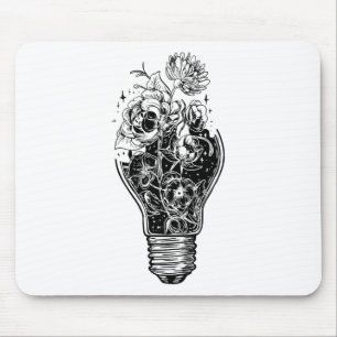 Flower Light Bulb Of Power Tree Peace For Hippies Mouse Mat