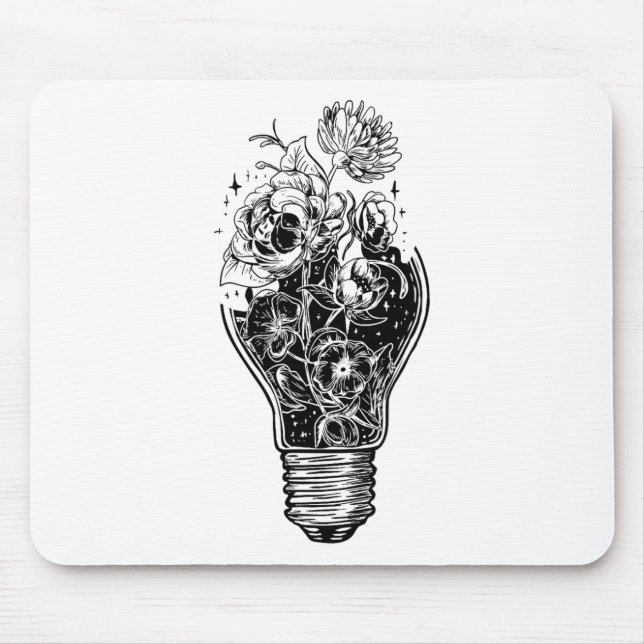 Flower Light Bulb Of Power Tree Peace For Hippies  Mouse Mat (Front)
