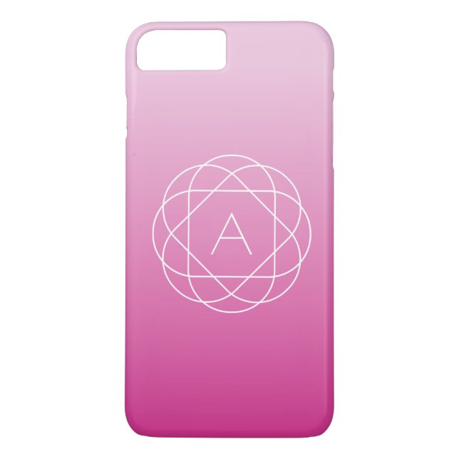 Flower-Like Geometric Monogram | Pink Shaded Ombre Case-Mate iPhone Case (Back)