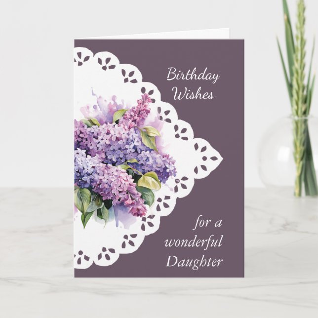  Flower Lilac Bouquet Daughter Birthday Card (Front)