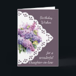 Flower Lilac Bouquet Daughter-in-law Card<br><div class="desc">Vintage Lilac Flower Bouquet for your Daughter-in-law's Birthday  inside verse includes May you be showered with God's love and joy on your special day and every day</div>