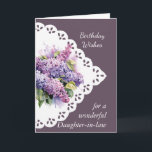 Flower Lilac Bouquet Daughter-in-law Card<br><div class="desc">Vintage Lilac Flower Bouquet for your Daughter-in-law's Birthday  inside verse includes May you be showered with God's love and joy on your special day and every day</div>